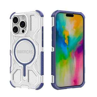 For iPhone 16 Pro BIBERCAS Transparent Color Series MagSafe Air Bag Shockproof Phone Case(Blue)