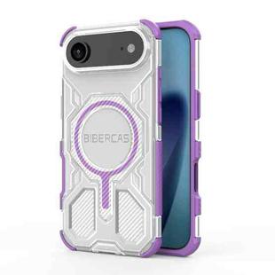 For iPhone 17 Air BIBERCAS Transparent Color Series MagSafe Air Bag Shockproof Phone Case(Purple)