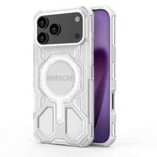 For iPhone 17 Pro Max BIBERCAS Transparent Color Series MagSafe Air Bag Shockproof Phone Case(White)