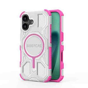 For iPhone 17 BIBERCAS Transparent Color Series MagSafe Air Bag Shockproof Phone Case(Pink)