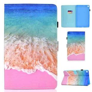 For Samsung Galaxy Tab A7 (2020) T500 Colored Drawing Pattern Horizontal Flip PU Leather Case with Holder & Card Slots & Anti-skid Strip & Sleep / Wake-up Function(Ocean)