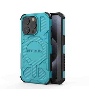 For iPhone 15 Pro BIBERCAS Real Color Series MagSafe Shockproof Phone Case(Green)