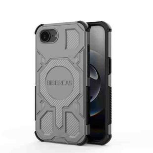 For iPhone 16e BIBERCAS Real Color Series MagSafe Shockproof Phone Case(Gray)