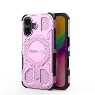 For iPhone 16 BIBERCAS Real Color Series MagSafe Shockproof Phone Case(Pink)
