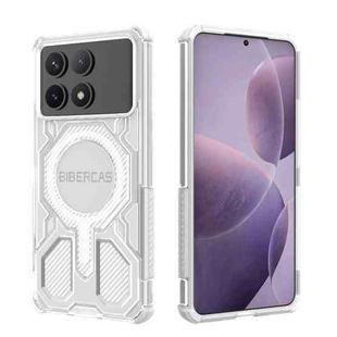 For Redmi K70 BIBERCAS Transparent Color Series MagSafe Air Bag Shockproof Phone Case(White)