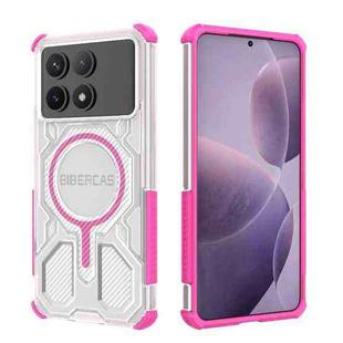 For Redmi K70 BIBERCAS Transparent Color Series MagSafe Air Bag Shockproof Phone Case(Pink)