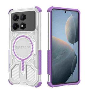 For Redmi K70E BIBERCAS Transparent Color Series MagSafe Air Bag Shockproof Phone Case(Purple)