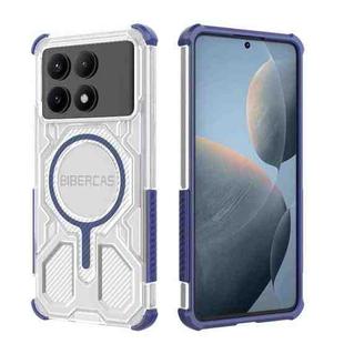 For Redmi K70E BIBERCAS Transparent Color Series MagSafe Air Bag Shockproof Phone Case(Blue)