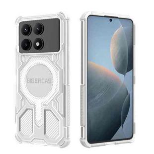 For Redmi K70E BIBERCAS Transparent Color Series MagSafe Air Bag Shockproof Phone Case(White)