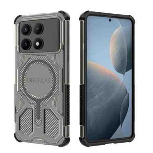 For Redmi K70E BIBERCAS Transparent Color Series MagSafe Air Bag Shockproof Phone Case(Black)