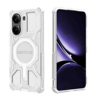 For Redmi Turbo 4 BIBERCAS Transparent Color Series MagSafe Air Bag Shockproof Phone Case(White)
