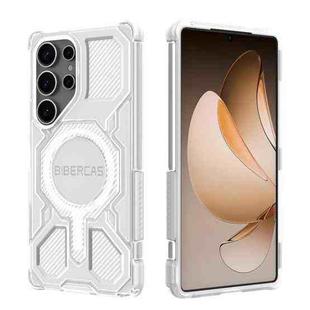 For Samsung Galaxy S25 Ultra 5G BIBERCAS Transparent Color Series MagSafe Air Bag Shockproof Phone Case(White)