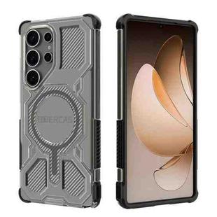 For Samsung Galaxy S25 Ultra 5G BIBERCAS Transparent Color Series MagSafe Air Bag Shockproof Phone Case(Black)
