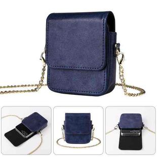 For ZTE nubia Flip2 / Flip Mini Long Shoulder Chain Crossbody Folding Magnetic Leather Phone Bag(Blue)