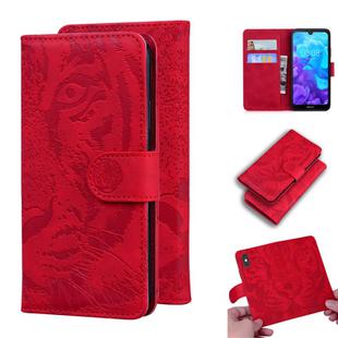 For Huawei Y5 (2019) / Honor 8S Tiger Embossing Pattern Horizontal Flip Leather Case with Holder & Card Slots & Wallet(Red)