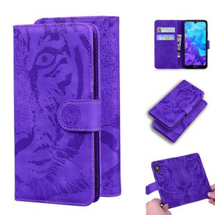 For Huawei Y5 (2019) / Honor 8S Tiger Embossing Pattern Horizontal Flip Leather Case with Holder & Card Slots & Wallet(Purple)