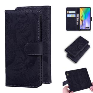 For Huawei Y6p Tiger Embossing Pattern Horizontal Flip Leather Case with Holder & Card Slots & Wallet(Black)