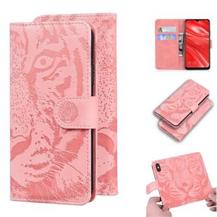 For Huawei Enjoy 9s Tiger Embossing Pattern Horizontal Flip Leather Case with Holder & Card Slots & Wallet(Pink)