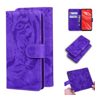 For Huawei Enjoy 9s Tiger Embossing Pattern Horizontal Flip Leather Case with Holder & Card Slots & Wallet(Purple)