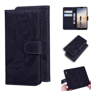 For Huawei P20 Lite / nova 3e Tiger Embossing Pattern Horizontal Flip Leather Case with Holder & Card Slots & Wallet(Black)