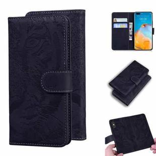 For Huawei P40 Pro Tiger Embossing Pattern Horizontal Flip Leather Case with Holder & Card Slots & Wallet(Black)