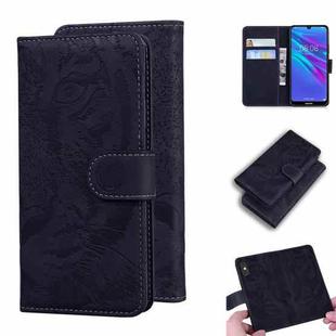 For Huawei Y6 (2019) Tiger Embossing Pattern Horizontal Flip Leather Case with Holder & Card Slots & Wallet(Black)