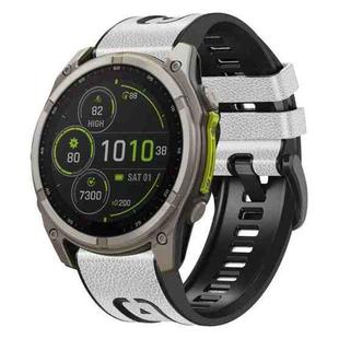 For Garmin 26mm xDfind Leather Skin Silicone Quick Release Watch Band(White)