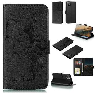 For Huawei Enjoy 20 Feather Pattern Litchi Texture Horizontal Flip Leather Case with Wallet & Holder & Card Slots(Black)