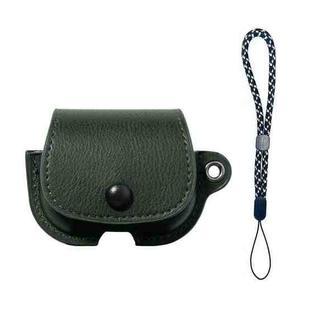 For AirPods Pro 3 Backpack Style PU Leather Earphone Protective Case with Lanyard(Green)