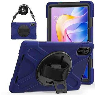 For Xiaomi Redmi Pad 2 11 2025 Rotatable Holder Silicone Hybrid PC Tablet Case with Shoulder Strap(Navy Blue)