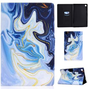 For Samsung Galaxy Tab A7 (2020) T500 Colored Drawing Pattern Voltage Horizontal Flip Black TPU + PU Leather Case with Holder & Card Slots & Anti-skid Strip & Sleep / Wake-up Function(Blue Marble)