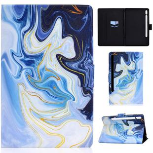 For Samsung Galaxy Tab S7 11.0 T870 Colored Drawing Pattern Voltage Horizontal Flip Black TPU + PU Leather Case with Holder & Card Slots & Anti-skid Strip & Sleep / Wake-up Function(Blue Marble)