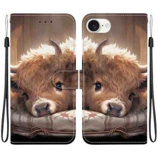 For iPhone 16e Crystal Texture Colored Drawing Leather Phone Case(Calf)