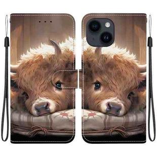 For iPhone 15 Plus Crystal Texture Colored Drawing Leather Phone Case(Calf)