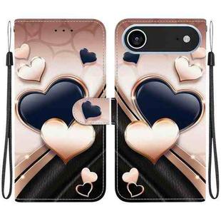 For iPhone 17 Air Crystal Texture Colored Drawing Leather Phone Case(Love Heart)