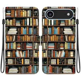 For iPhone 17 Air Crystal Texture Colored Drawing Leather Phone Case(Bookshelf)