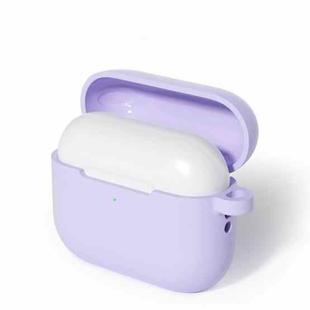 For AirPods Pro 3 Silicone Earphone Protective Case with Hook(Lavender Purple)