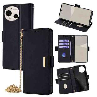 For Sharp Aquos R10 5G Crossbody Chain Leather Phone Case(Black)