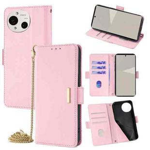 For Sharp Aquos R10 5G Crossbody Chain Leather Phone Case(Pink)