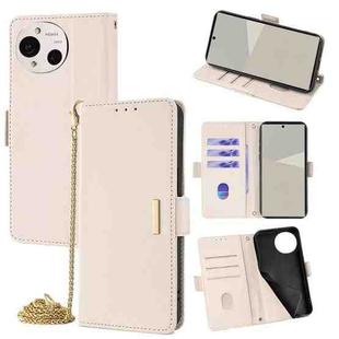 For Sharp Aquos R10 5G Crossbody Chain Leather Phone Case(White)