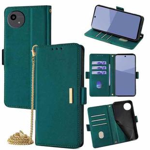 For Sharp Aquos wish5 5G Crossbody Chain Leather Phone Case(Green)