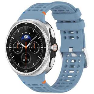 For Samsung Galaxy Watch8 / Watch8 Classic xDfind Alloy Silver Buckle Breathable Hole Silicone Watch Band(Official Blue)