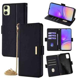 For Samsung Galaxy A05 4G Crossbody Chain Leather Phone Case(Black)