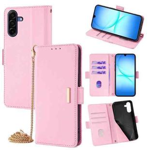 For Samsung Galaxy A17 5G Crossbody Chain Leather Phone Case(Pink)