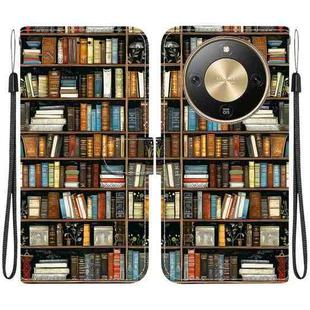 For Honor X70 5G Crystal Texture Colored Drawing Leather Phone Case(Bookshelf)