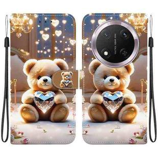 For Honor X9c Crystal Texture Colored Drawing Leather Phone Case(Diamond Bear)