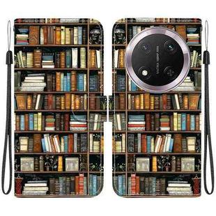 For Honor X9c Crystal Texture Colored Drawing Leather Phone Case(Bookshelf)