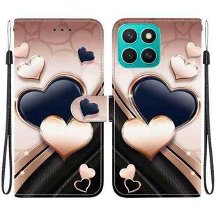 For Honor X8c 4G Crystal Texture Colored Drawing Leather Phone Case(Love Heart)