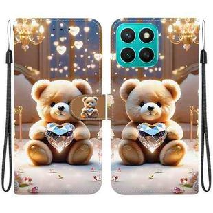 For Honor X8c 4G Crystal Texture Colored Drawing Leather Phone Case(Diamond Bear)