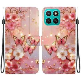 For Honor X8c 4G Crystal Texture Colored Drawing Leather Phone Case(Lantern Butterflies)